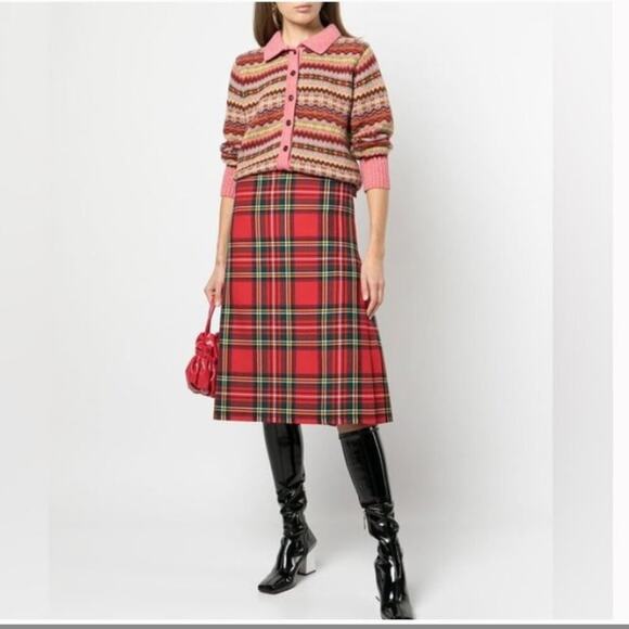 NEW Molly Goddard Harper Fair Isle Cardigan Sweater Blue Sz S - Picture 2 of 10